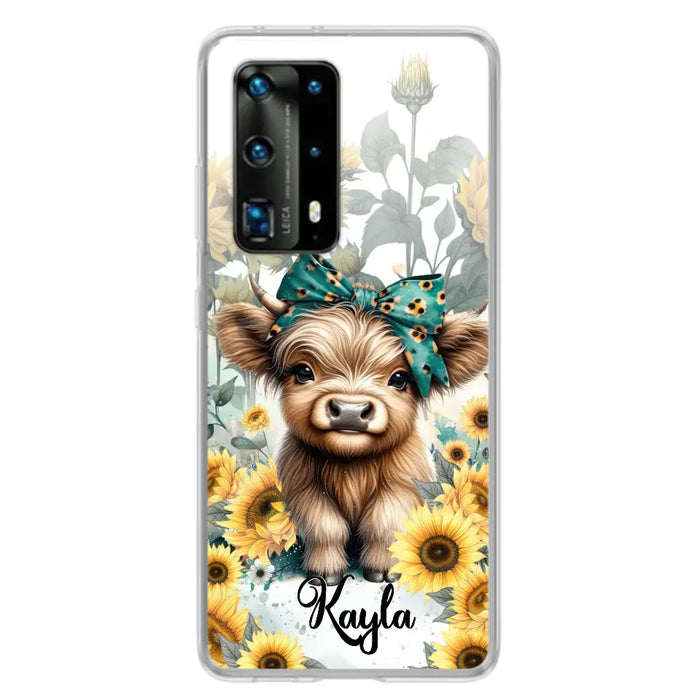 Teal Highland Cow Phone Case - Gift Idea For Grandma/Birthday -  Case For Oppo/Xiaomi/Huawei