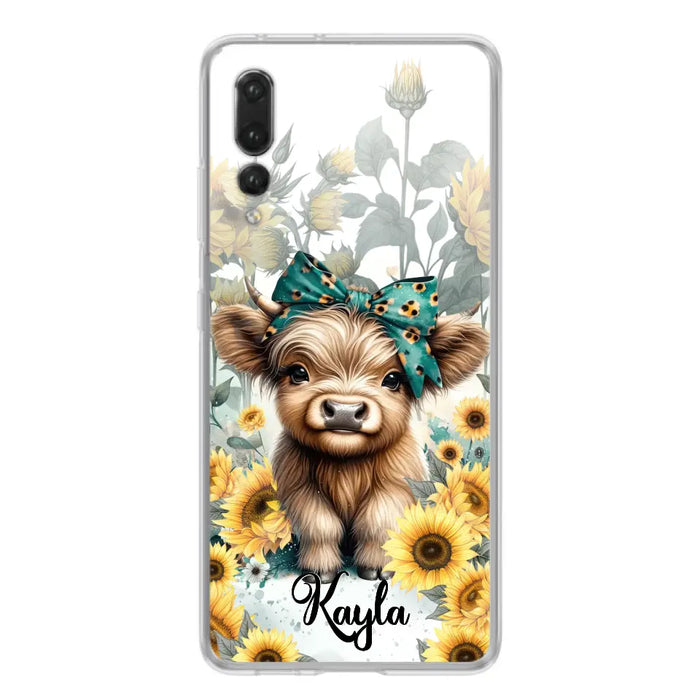 Teal Highland Cow Phone Case - Gift Idea For Grandma/Birthday -  Case For Oppo/Xiaomi/Huawei