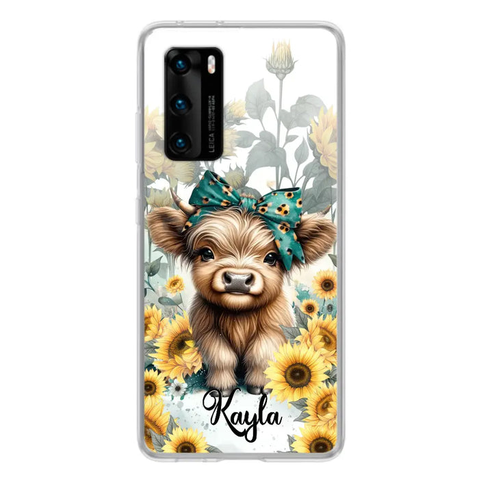 Teal Highland Cow Phone Case - Gift Idea For Grandma/Birthday -  Case For Oppo/Xiaomi/Huawei