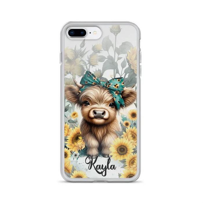 Teal Highland Cow Phone Case - Gift Idea For Grandma/Birthday -  Case For iPhone/Samsung