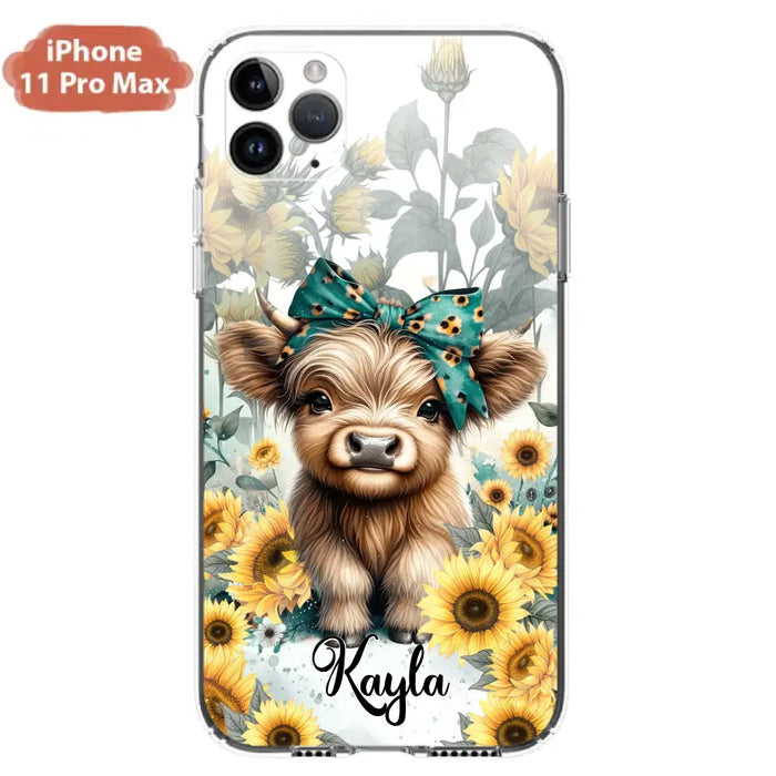 Teal Highland Cow Phone Case - Gift Idea For Grandma/Birthday -  Case For iPhone/Samsung