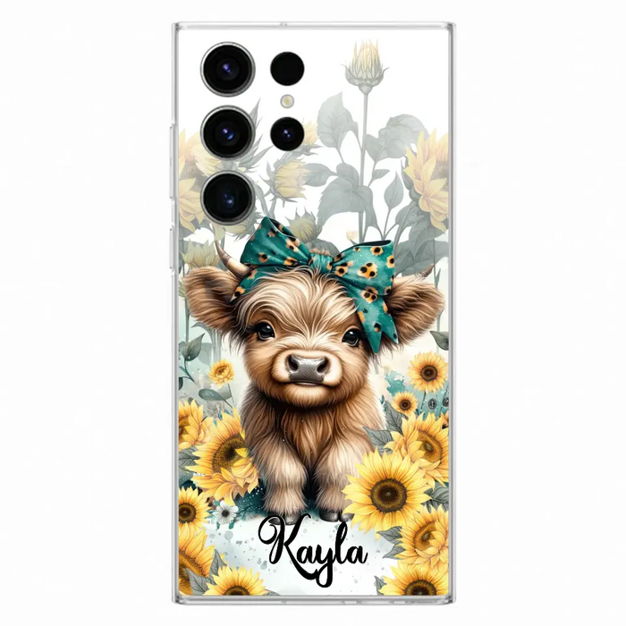 Teal Highland Cow Phone Case - Gift Idea For Grandma/Birthday -  Case For iPhone/Samsung