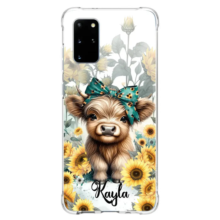 Teal Highland Cow Phone Case - Gift Idea For Grandma/Birthday -  Case For iPhone/Samsung