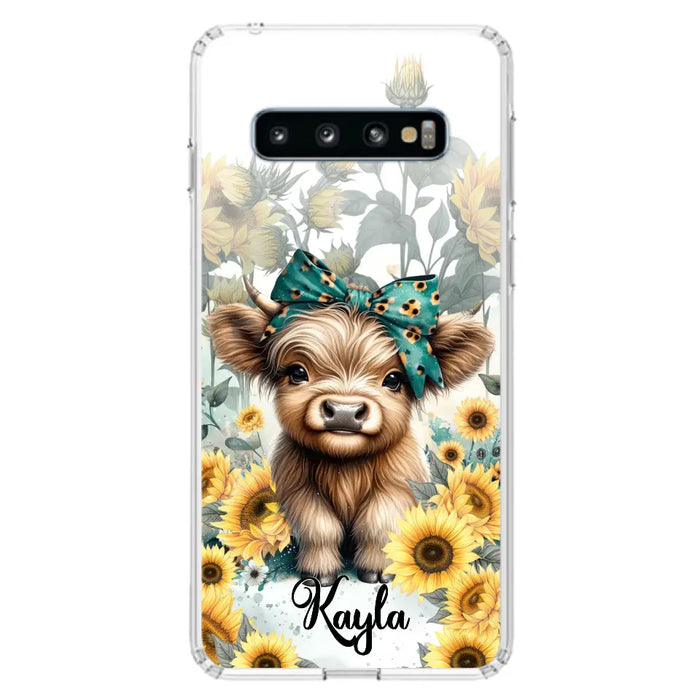 Teal Highland Cow Phone Case - Gift Idea For Grandma/Birthday -  Case For iPhone/Samsung