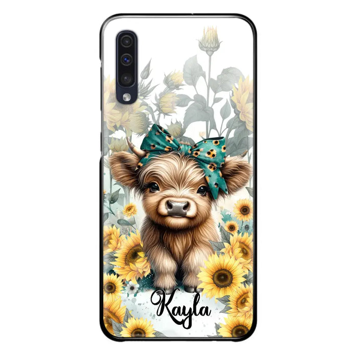 Teal Highland Cow Phone Case - Gift Idea For Grandma/Birthday -  Case For iPhone/Samsung