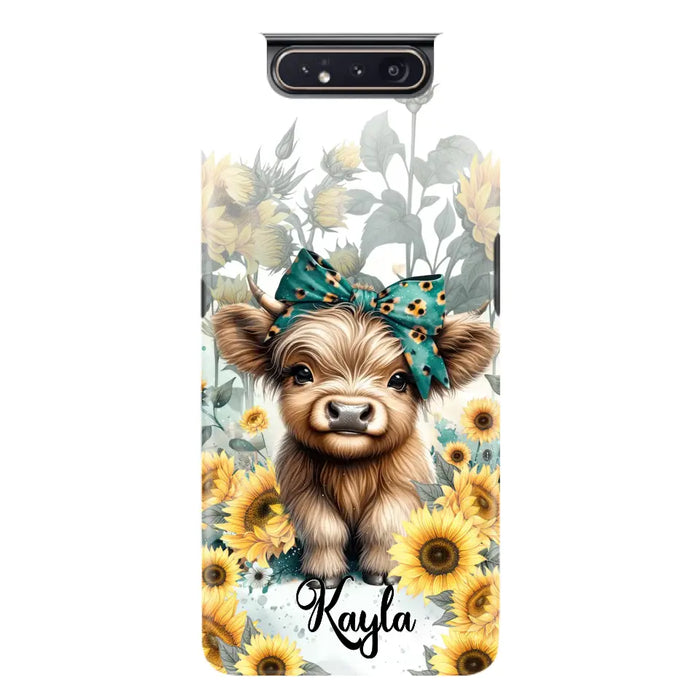 Teal Highland Cow Phone Case - Gift Idea For Grandma/Birthday -  Case For iPhone/Samsung