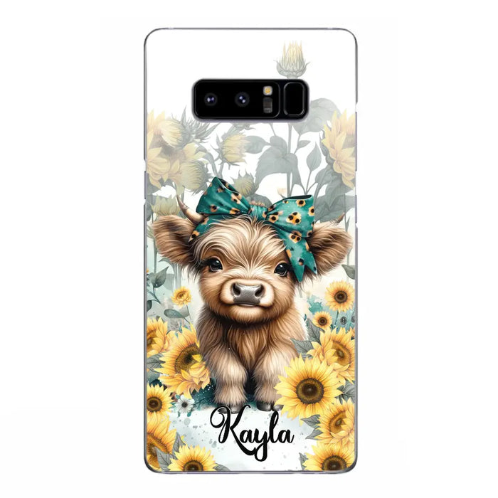 Teal Highland Cow Phone Case - Gift Idea For Grandma/Birthday -  Case For iPhone/Samsung