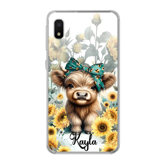 Teal Highland Cow Phone Case - Gift Idea For Grandma/Birthday -  Case For iPhone/Samsung