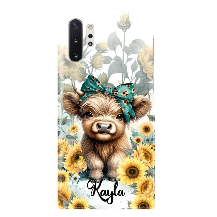 Teal Highland Cow Phone Case - Gift Idea For Grandma/Birthday -  Case For iPhone/Samsung