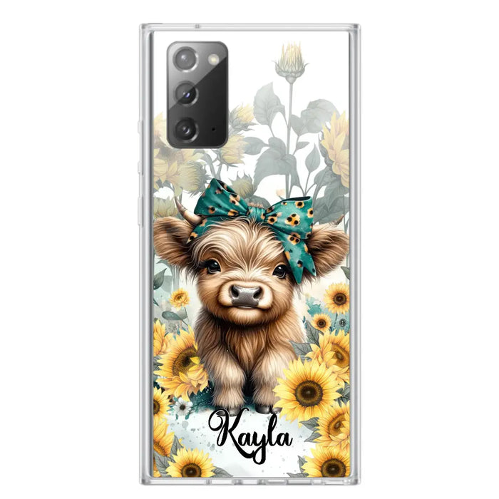 Teal Highland Cow Phone Case - Gift Idea For Grandma/Birthday -  Case For iPhone/Samsung