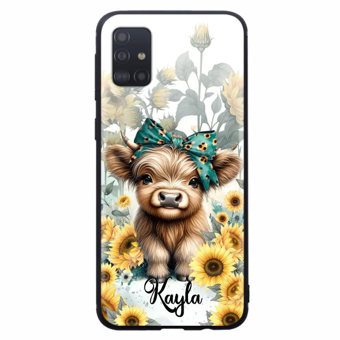 Teal Highland Cow Phone Case - Gift Idea For Grandma/Birthday -  Case For iPhone/Samsung