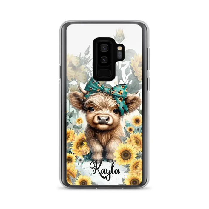 Teal Highland Cow Phone Case - Gift Idea For Grandma/Birthday -  Case For iPhone/Samsung