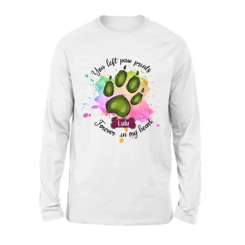 Personalized Memorial Pet T-shirt/Hoodie - Gift Idea For Dog/Cat Lovers - You Left Paw Prints Forever In My Heart