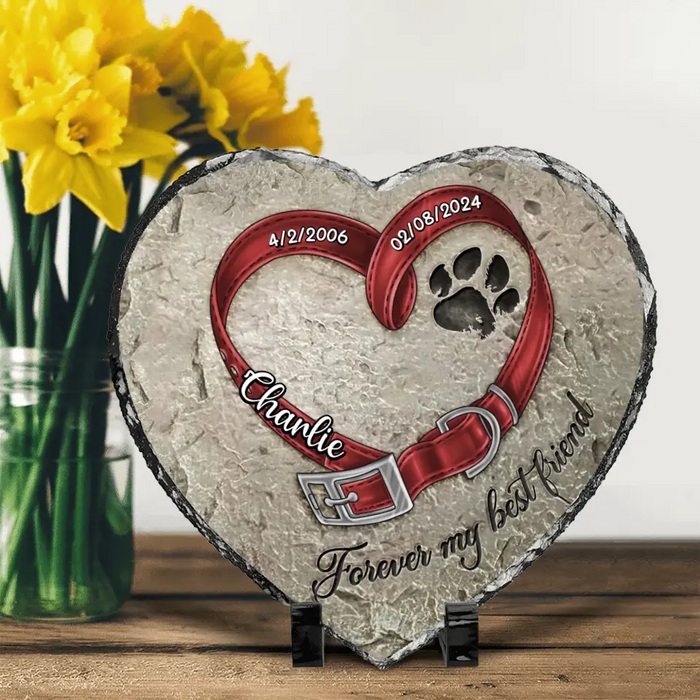 Custom Personalized Memorial Pet Heart Lithograph - Memorial Gift Idea for Pet Owners - Forever My Best Friend