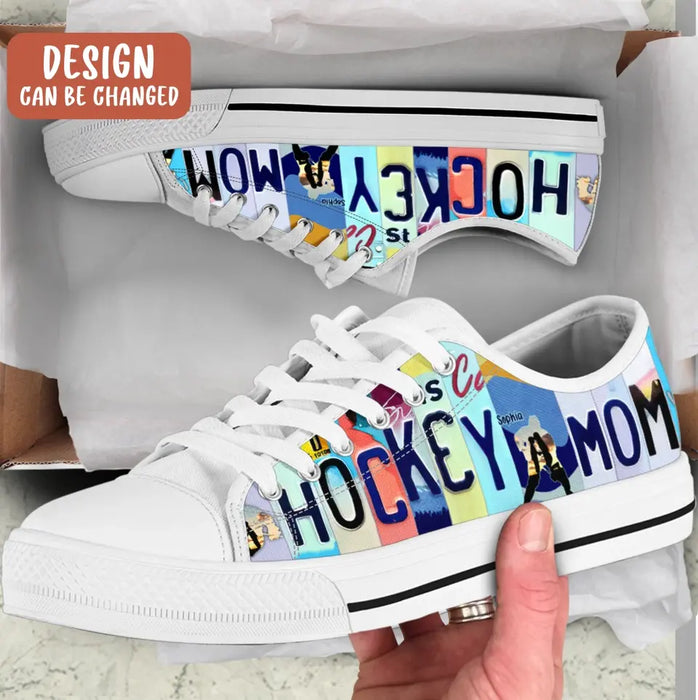 Custom Hockey Mom Canvas Sneakers - Gift Idea For Hockey/ Mother's Day