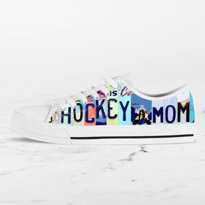 Custom Hockey Mom Canvas Sneakers - Mother's Day Gift Idea