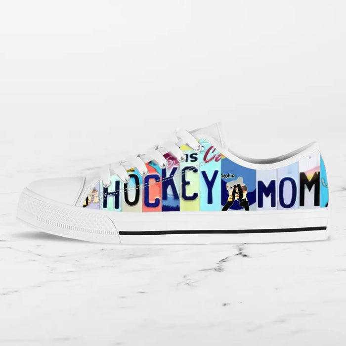 Custom Hockey Mom Canvas Sneakers - Gift Idea For Hockey/ Mother's Day