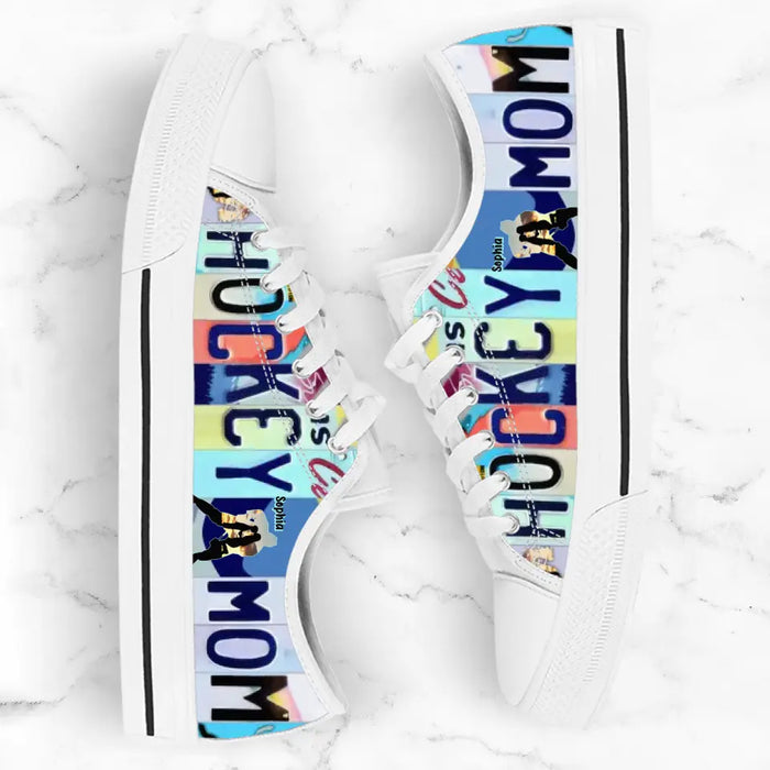 Custom Hockey Mom Canvas Sneakers - Gift Idea For Hockey/ Mother's Day