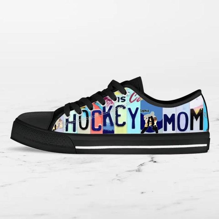 Custom Hockey Mom Canvas Sneakers - Gift Idea For Hockey/ Mother's Day