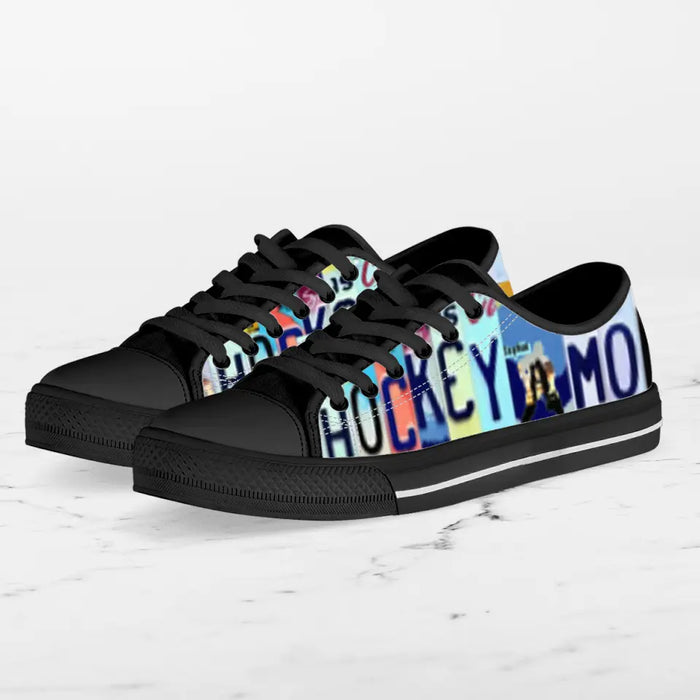 Custom Hockey Mom Canvas Sneakers - Gift Idea For Hockey/ Mother's Day