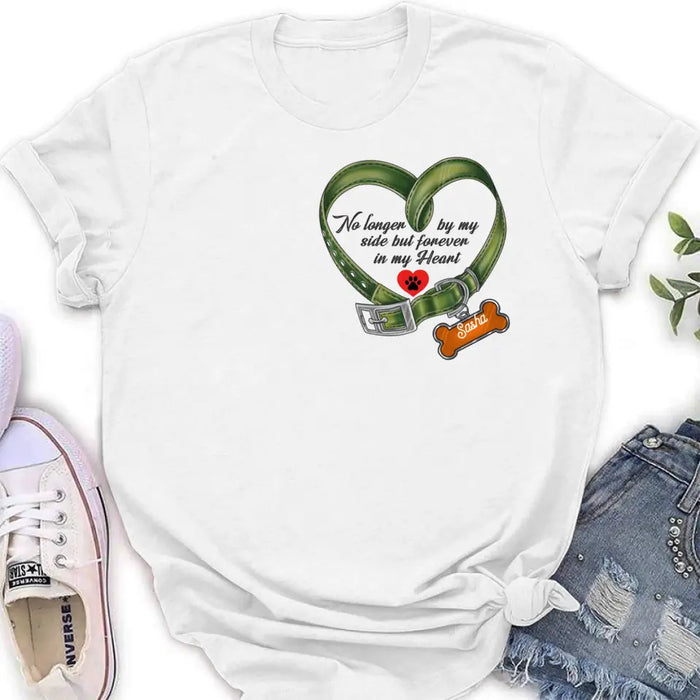 Custom Personalized Memorial Pet Collar T-shirt/ Hoodie - Gift Idea For Pet Lover/ Mother's Day/Father's Day - No Longer By My Side But Forever In My Heart