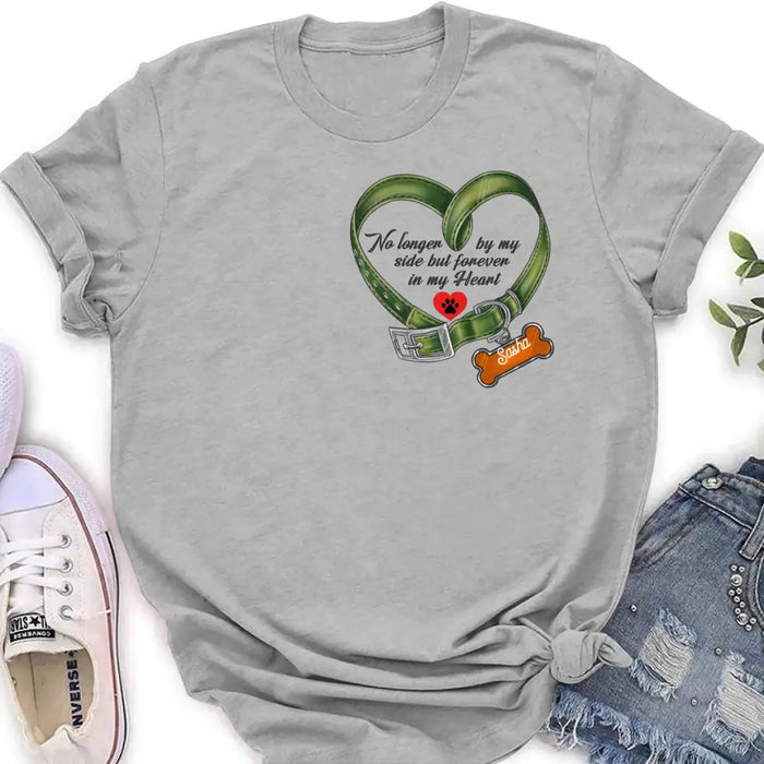 Custom Personalized Memorial Pet Collar T-shirt/ Hoodie - Gift Idea For Pet Lover/ Mother's Day/Father's Day - No Longer By My Side But Forever In My Heart