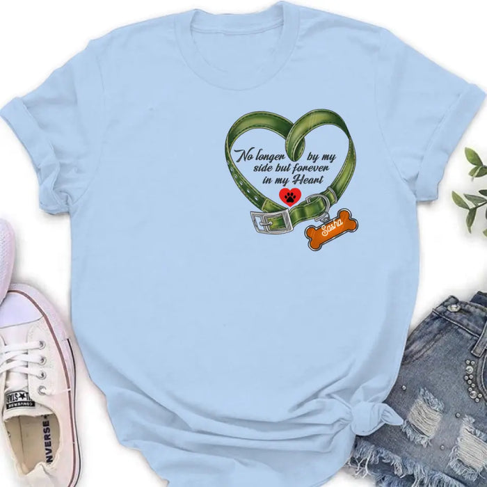 Custom Personalized Memorial Pet Collar T-shirt/ Hoodie - Gift Idea For Pet Lover/ Mother's Day/Father's Day - No Longer By My Side But Forever In My Heart