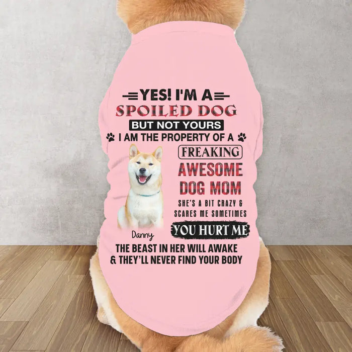 Custom Personalized AOP Big Dog's Tank Top - Upload Photo - Gift Idea For Your Dog - I'm A Spoiled Dog But Not Yours