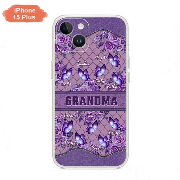 Personalized Grandma Butterfly Phone Case - Gift Idea For Mother's Day/Grandma - Cases For iPhone/Samsung