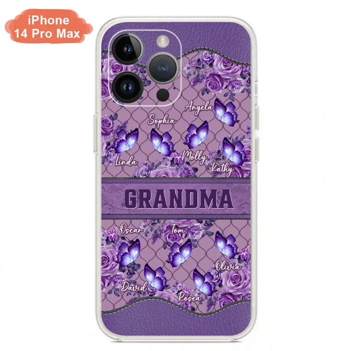 Personalized Grandma Butterfly Phone Case - Gift Idea For Mother's Day/Grandma - Cases For iPhone/Samsung