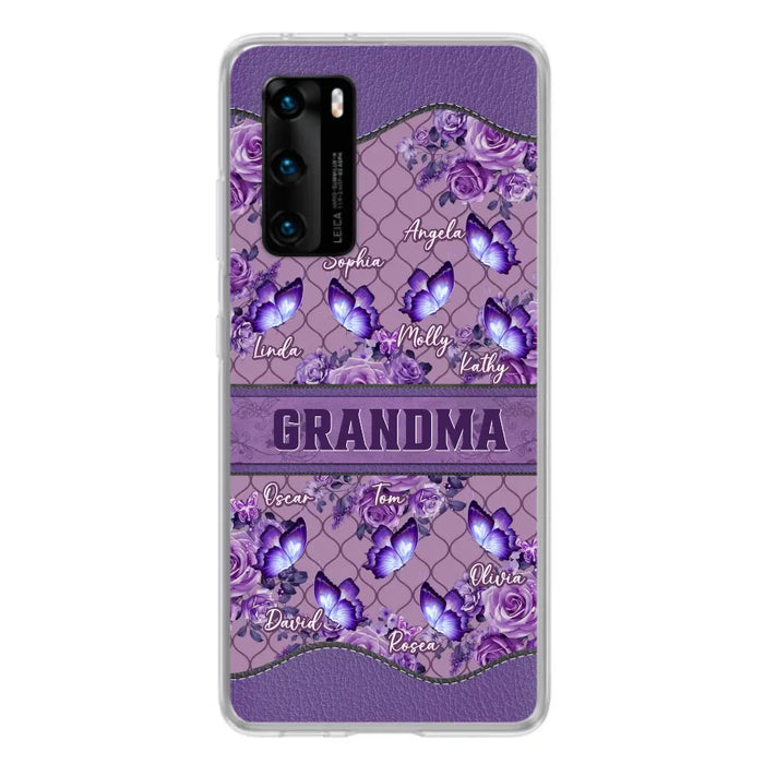 Personalized Grandma Butterfly Phone Case - Gift Idea For Mother's Day/Grandma - Cases For Oppo/Xiaomi/Huawei