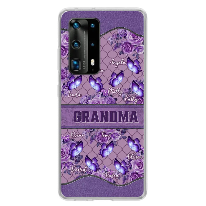 Personalized Grandma Butterfly Phone Case - Gift Idea For Mother's Day/Grandma - Cases For Oppo/Xiaomi/Huawei