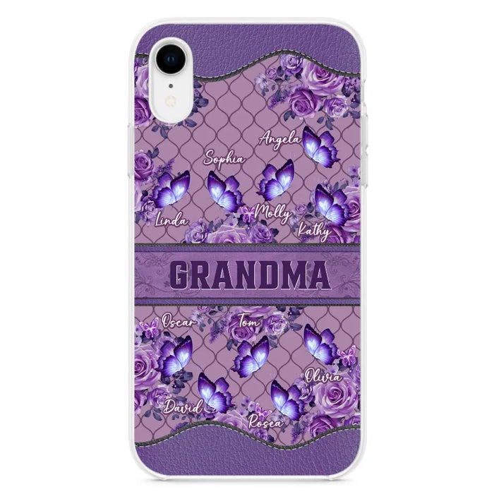 Personalized Grandma Butterfly Phone Case - Gift Idea For Mother's Day/Grandma - Cases For iPhone/Samsung