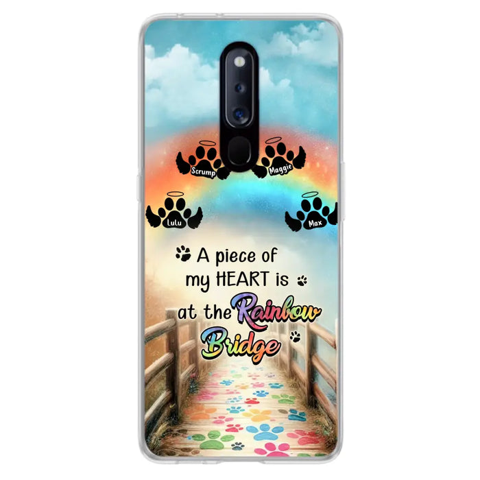 Custom Personalized Rainbow Bridge Memorial Phone Case - Memorial Gift Idea For Dog Lover - Upto 4 Dogs - A Piece Of My Heart Is At The Rainbow Bridge - Case For Oppo/Xiaomi/Huawei