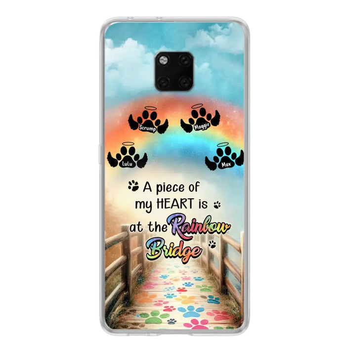 Custom Personalized Rainbow Bridge Memorial Phone Case - Memorial Gift Idea For Dog Lover - Upto 4 Dogs - A Piece Of My Heart Is At The Rainbow Bridge - Case For Oppo/Xiaomi/Huawei