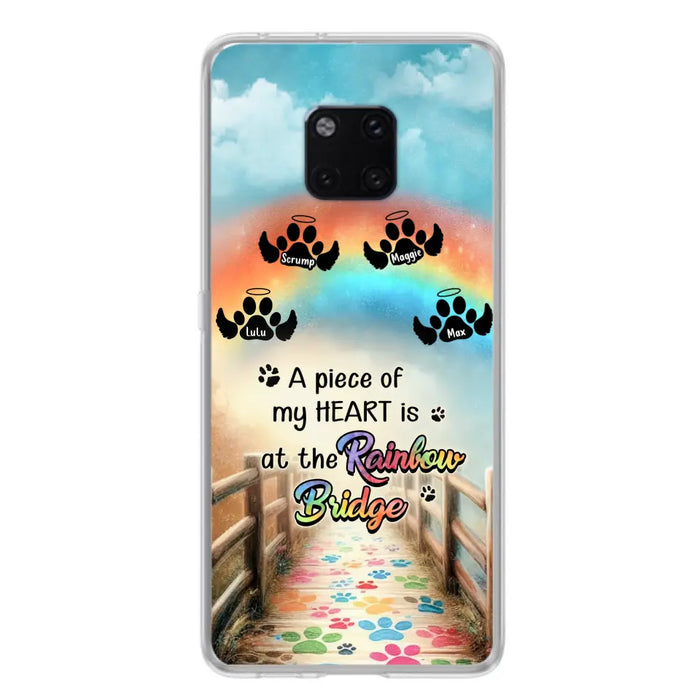 Custom Personalized Rainbow Bridge Memorial Phone Case - Memorial Gift Idea For Dog Lover - Upto 4 Dogs - A Piece Of My Heart Is At The Rainbow Bridge - Case For Oppo/Xiaomi/Huawei