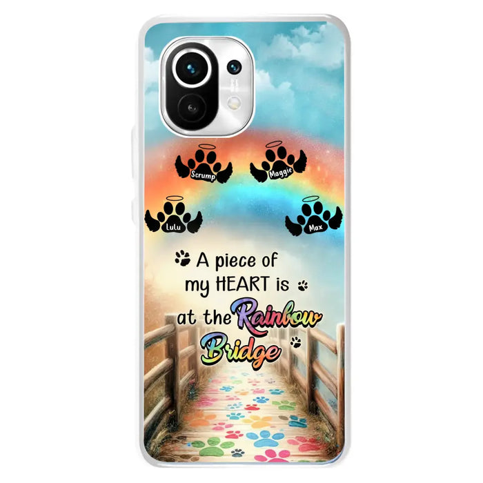 Custom Personalized Rainbow Bridge Memorial Phone Case - Memorial Gift Idea For Dog Lover - Upto 4 Dogs - A Piece Of My Heart Is At The Rainbow Bridge - Case For Oppo/Xiaomi/Huawei