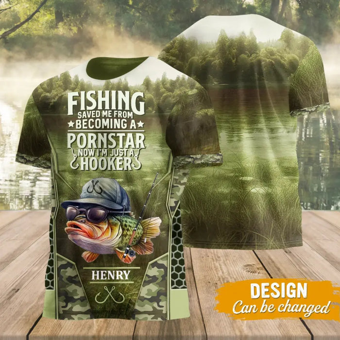 Custom Personalized Fishing T-Shirt - Funny Gift Idea For Fishing Lover - Can't Work Today My Arm Is In A Cast