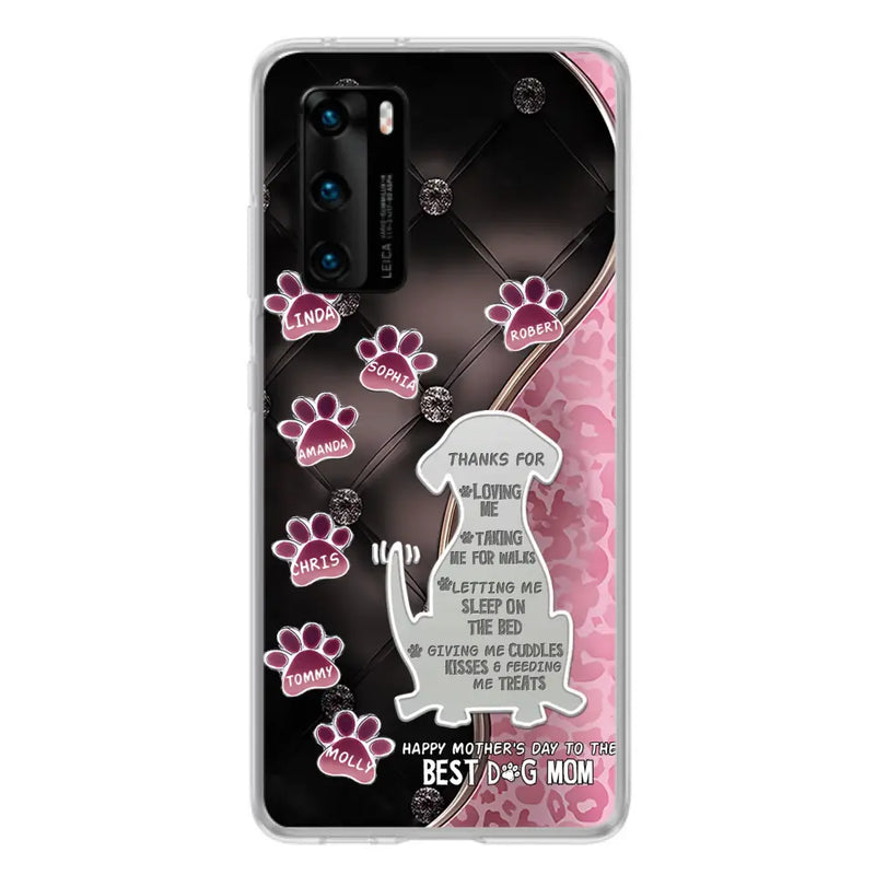 Personalized Memorial Dog Mom Phone Case - Memorial Gift Idea For Dog Lover - Up to 7 Dogs - Thanks For Loving Me - Oppo/Xiaomi/Huawei