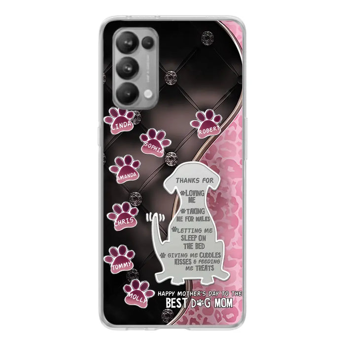 Custom Personalized Memorial Dog Mom Phone Case - Memorial Gift Idea For Dog Lover - Upto 7 Dogs - Thanks For Loving Me - Case For Oppo/Xiaomi/Huawei