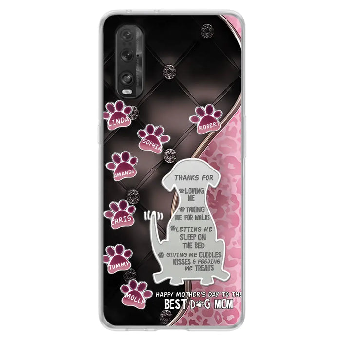 Custom Personalized Memorial Dog Mom Phone Case - Memorial Gift Idea For Dog Lover - Upto 7 Dogs - Thanks For Loving Me - Case For Oppo/Xiaomi/Huawei