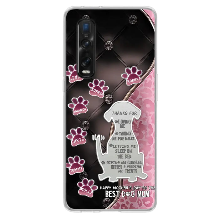 Custom Personalized Memorial Dog Mom Phone Case - Memorial Gift Idea For Dog Lover - Upto 7 Dogs - Thanks For Loving Me - Case For Oppo/Xiaomi/Huawei