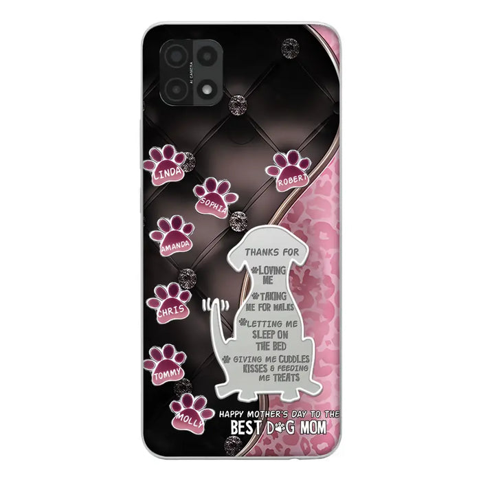 Custom Personalized Memorial Dog Mom Phone Case - Memorial Gift Idea For Dog Lover - Upto 7 Dogs - Thanks For Loving Me - Case For Oppo/Xiaomi/Huawei