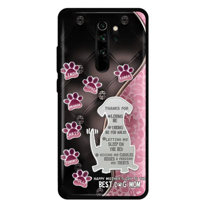 Custom Personalized Memorial Dog Mom Phone Case - Memorial Gift Idea For Dog Lover - Upto 7 Dogs - Thanks For Loving Me - Case For Oppo/Xiaomi/Huawei