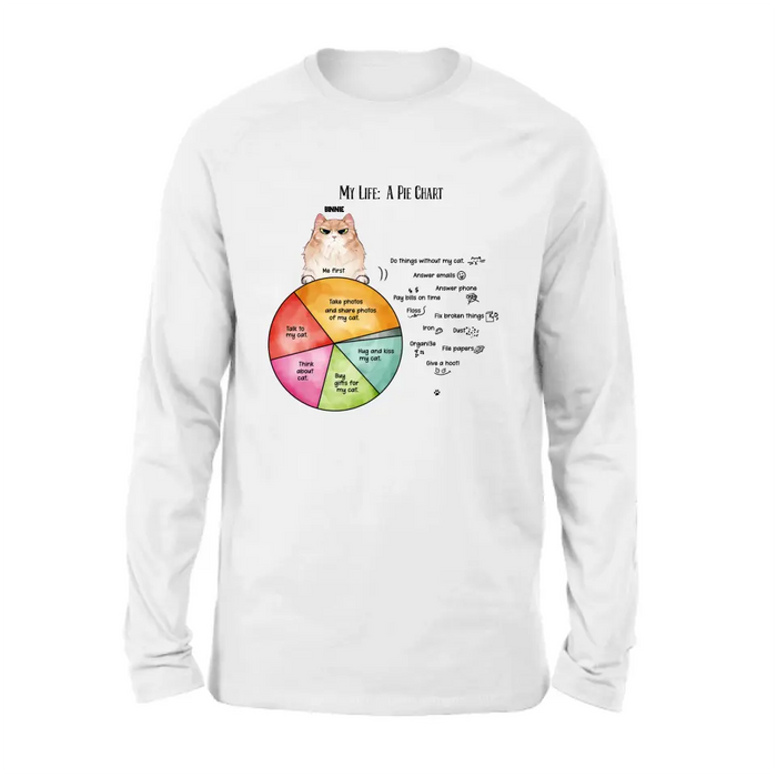 Custom Personalized Cat T-shirt/ Hoodie - Upto 5 Cats - Gift Idea For Cat Lover/Mother's Day/Father's Day - My Life A Pie Chart