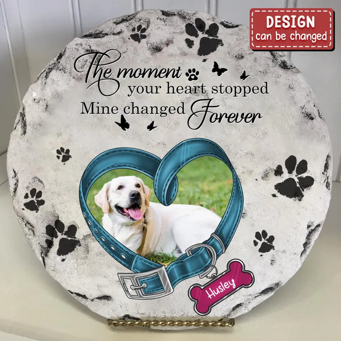 Custom Personalized Memorial Pet Photo Circle Lithograph - Memorial Gift Idea For Dog Owners - Your Wings Were Ready But Our Hearts Were Not