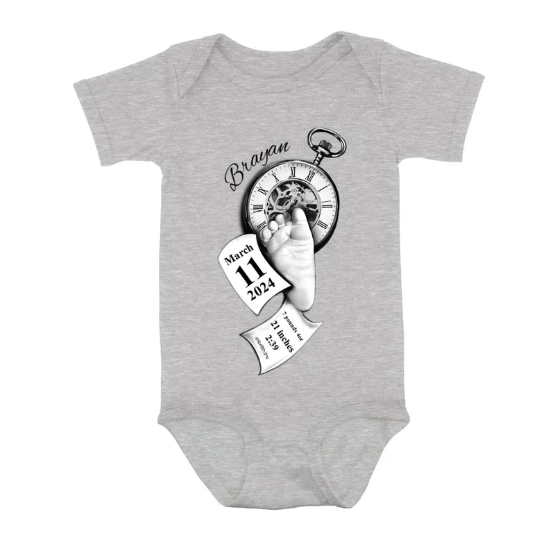 Personalized Clock Feet Infant Jumpsuit Baby Onesie - Gift Idea For Baby