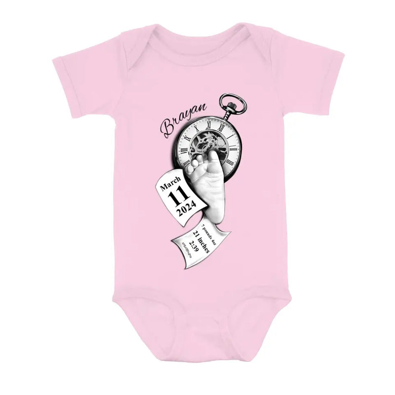 Personalized Clock Feet Infant Jumpsuit Baby Onesie - Gift Idea For Baby