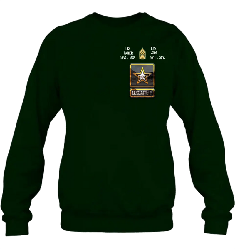 Personalized Veteran Shirt/Hoodie - Father's Day Gift Idea For Dad - Like Father Like Son