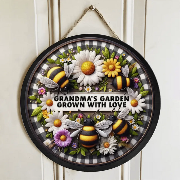 Custom Personalized Grandma Wooden Sign - Mother's Day Gift Idea for Grandma - Grandma's Garden Grown With Love